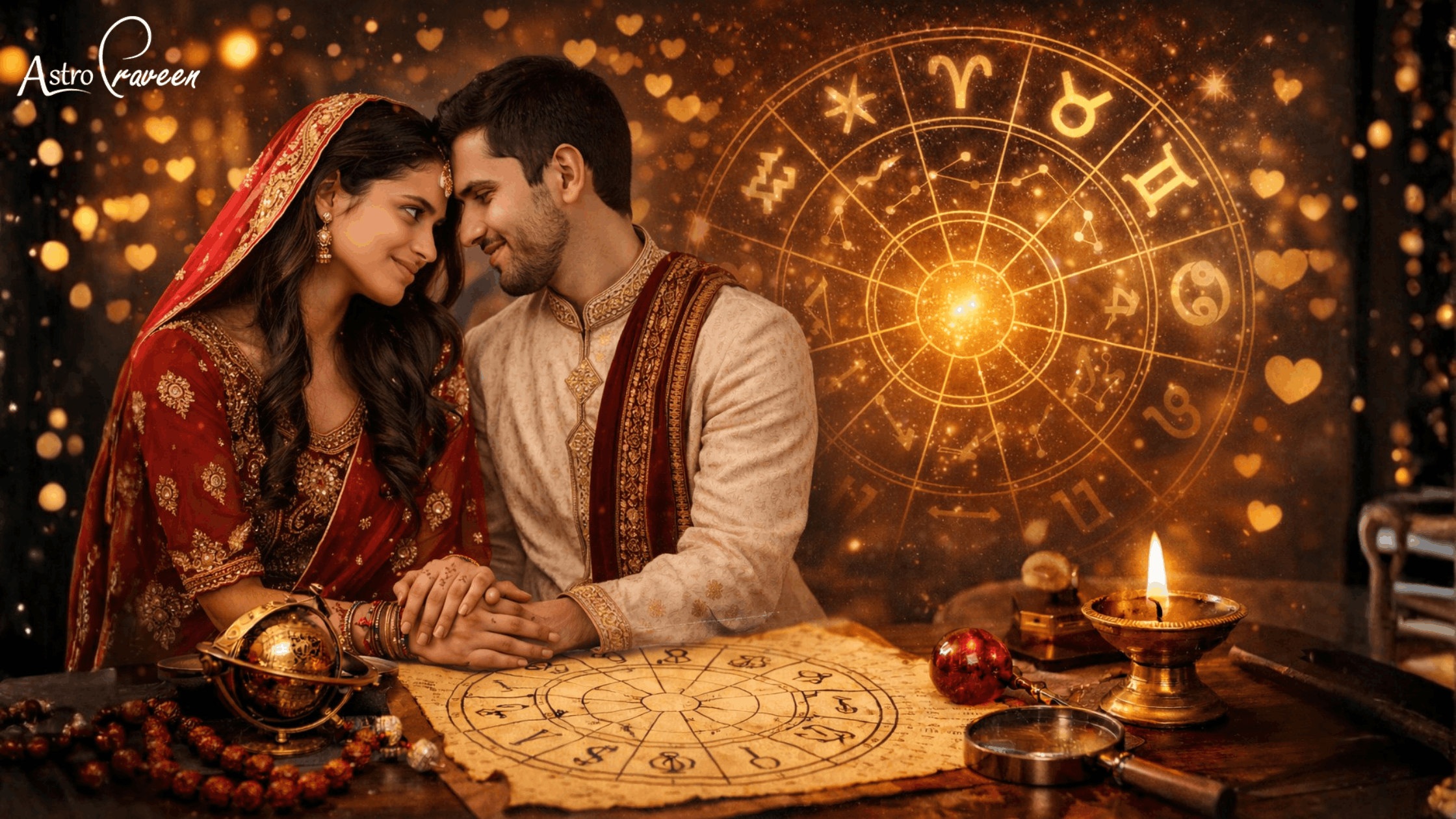 प्रेम विवाह होने के संकेत: क्या आपकी कुंडली में Love Marriage योग है?